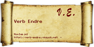 Verb Endre névjegykártya