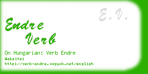 endre verb business card